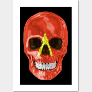 Vietnam Flag Skull - Gift for Vietnamese With Roots From Vietnam Posters and Art